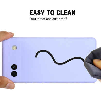 For Google Pixel 6a Pure Color Liquid Silicone Phone Case(Purple) - Google Cases by buy2fix | Online Shopping UK | buy2fix