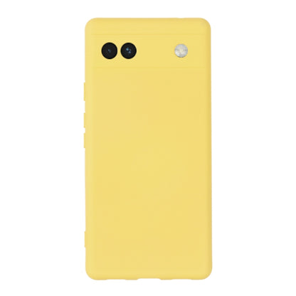 For Google Pixel 6a Pure Color Liquid Silicone Phone Case(Yellow) - Google Cases by buy2fix | Online Shopping UK | buy2fix