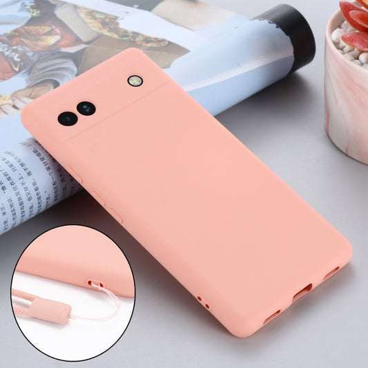 For Google Pixel 6a Pure Color Liquid Silicone Phone Case(Pink) - Google Cases by buy2fix | Online Shopping UK | buy2fix