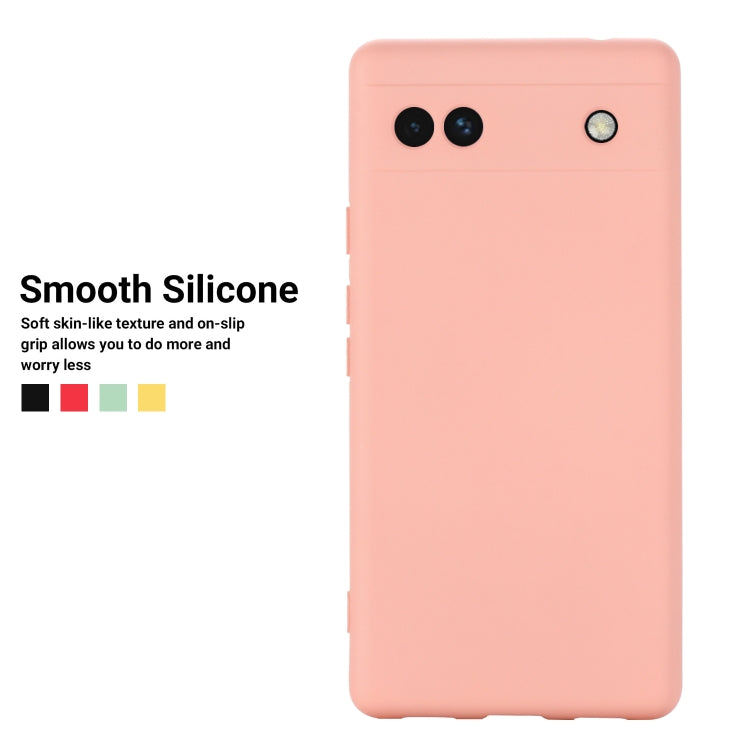 For Google Pixel 6a Pure Color Liquid Silicone Phone Case(Pink) by buy2fix