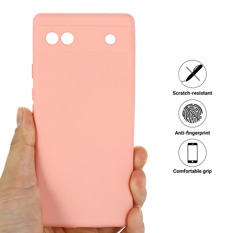 For Google Pixel 6a Pure Color Liquid Silicone Phone Case(Pink) by buy2fix