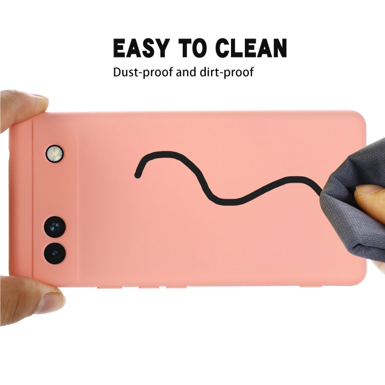 For Google Pixel 6a Pure Color Liquid Silicone Phone Case(Pink) by buy2fix