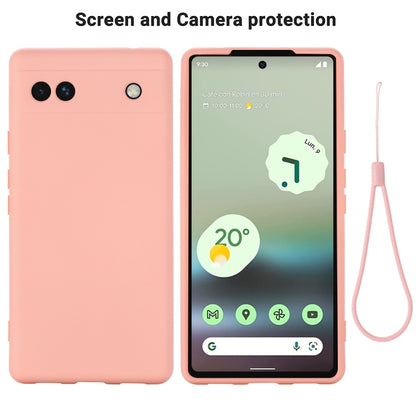 For Google Pixel 6a Pure Color Liquid Silicone Phone Case(Pink) by buy2fix