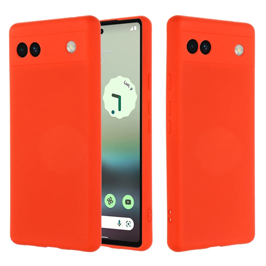 For Google Pixel 6a Pure Color Liquid Silicone Phone Case(Red) - Google Cases by buy2fix | Online Shopping UK | buy2fix