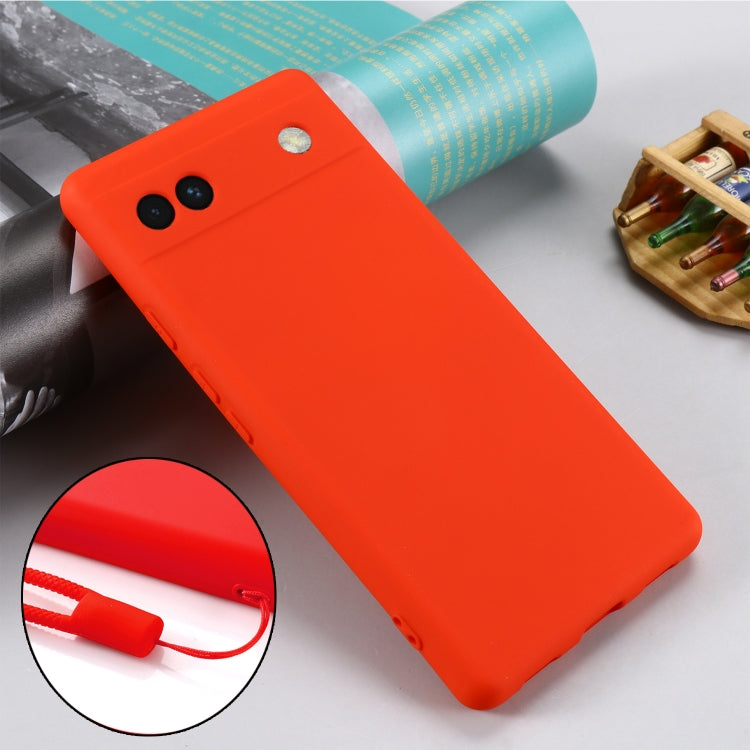 For Google Pixel 6a Pure Color Liquid Silicone Phone Case(Red) - Google Cases by buy2fix | Online Shopping UK | buy2fix