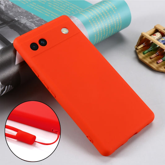For Google Pixel 6a Pure Color Liquid Silicone Phone Case(Red) - Google Cases by buy2fix | Online Shopping UK | buy2fix