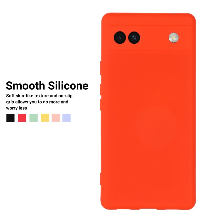 For Google Pixel 6a Pure Color Liquid Silicone Phone Case(Red) - Google Cases by buy2fix | Online Shopping UK | buy2fix