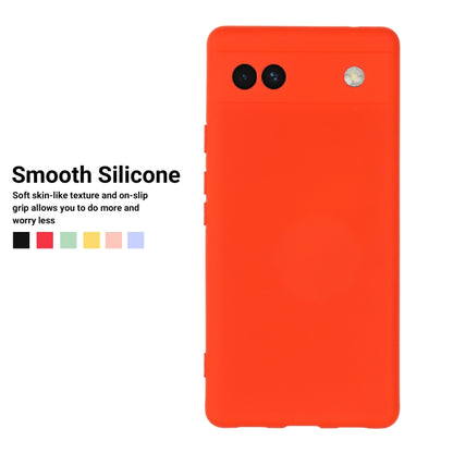For Google Pixel 6a Pure Color Liquid Silicone Phone Case(Red) - Google Cases by buy2fix | Online Shopping UK | buy2fix