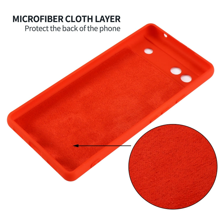 For Google Pixel 6a Pure Color Liquid Silicone Phone Case(Red) - Google Cases by buy2fix | Online Shopping UK | buy2fix