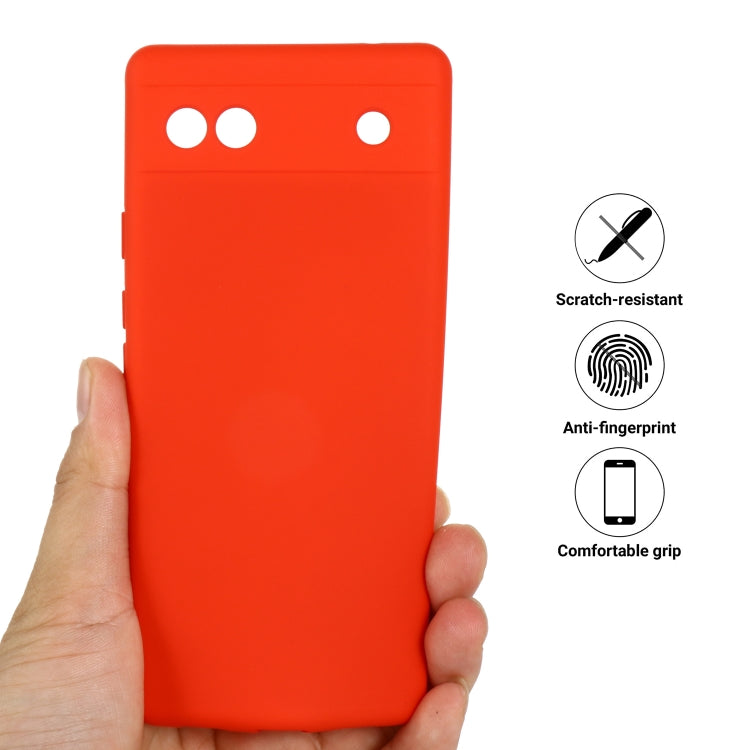 For Google Pixel 6a Pure Color Liquid Silicone Phone Case(Red) - Google Cases by buy2fix | Online Shopping UK | buy2fix