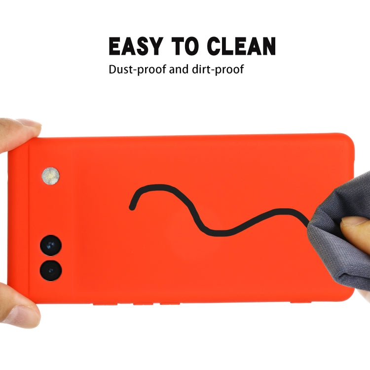 For Google Pixel 6a Pure Color Liquid Silicone Phone Case(Red) - Google Cases by buy2fix | Online Shopping UK | buy2fix