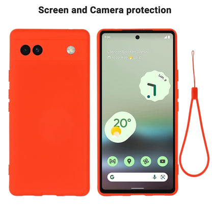 For Google Pixel 6a Pure Color Liquid Silicone Phone Case(Red) - Google Cases by buy2fix | Online Shopping UK | buy2fix