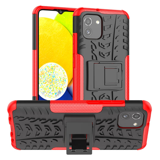 For Samsung Galaxy A03 EU Version Tire Texture TPU + PC Phone Case(Red)