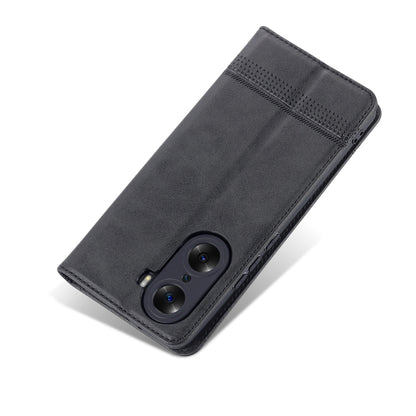 For Honor 60 AZNS Magnetic Calf Texture Horizontal Flip Leather Phone Case(Black) - Honor Cases by AZNS | Online Shopping UK | buy2fix