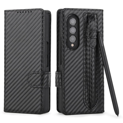For Samsung Galaxy Z Fold3 5G 2 in 1 Split Folding Leather Phone Case(Carbon Fiber Black) - Galaxy Phone Cases by buy2fix | Online Shopping UK | buy2fix