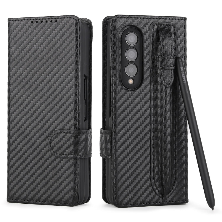 For Samsung Galaxy Z Fold3 5G 2 in 1 Split Folding Leather Phone Case(Carbon Fiber Black) - Galaxy Phone Cases by buy2fix | Online Shopping UK | buy2fix