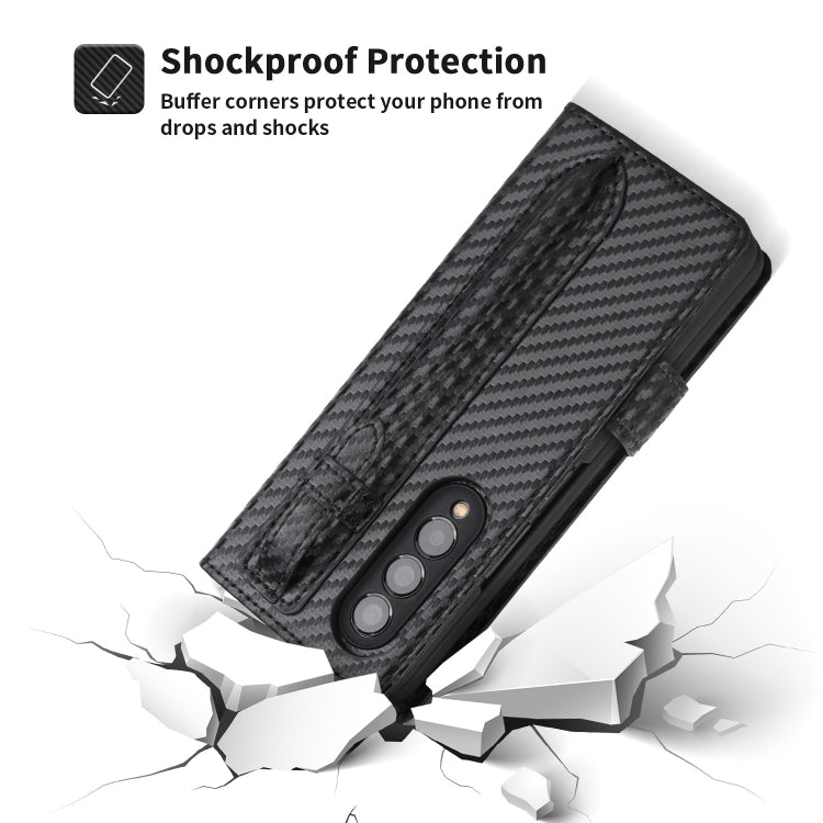 For Samsung Galaxy Z Fold3 5G 2 in 1 Split Folding Leather Phone Case(Carbon Fiber Black) - Galaxy Phone Cases by buy2fix | Online Shopping UK | buy2fix