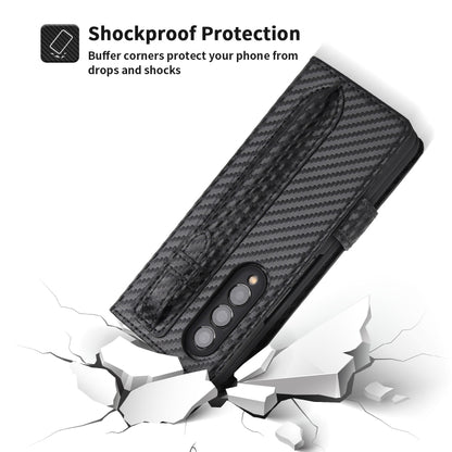 For Samsung Galaxy Z Fold3 5G 2 in 1 Split Folding Leather Phone Case(Carbon Fiber Black) - Galaxy Phone Cases by buy2fix | Online Shopping UK | buy2fix