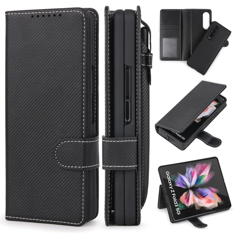 For Samsung Galaxy Z Fold3 5G 2 in 1 Split Folding Leather Phone Case(Twill Black) - Galaxy Phone Cases by buy2fix | Online Shopping UK | buy2fix