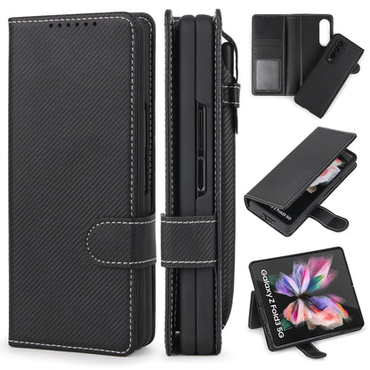 For Samsung Galaxy Z Fold3 5G 2 in 1 Split Folding Leather Phone Case(Twill Black) - Galaxy Phone Cases by buy2fix | Online Shopping UK | buy2fix