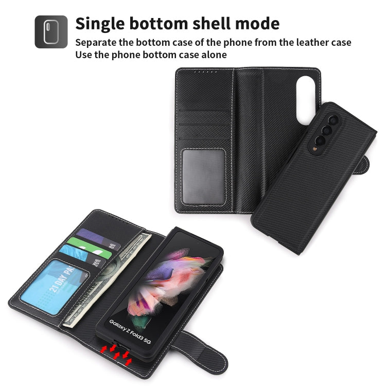 For Samsung Galaxy Z Fold3 5G 2 in 1 Split Folding Leather Phone Case(Twill Black) - Galaxy Phone Cases by buy2fix | Online Shopping UK | buy2fix