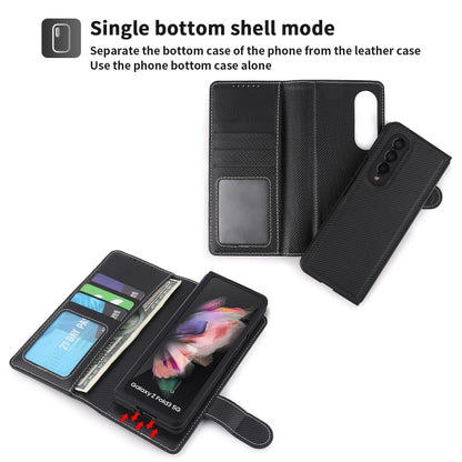 For Samsung Galaxy Z Fold3 5G 2 in 1 Split Folding Leather Phone Case(Twill Black) - Galaxy Phone Cases by buy2fix | Online Shopping UK | buy2fix
