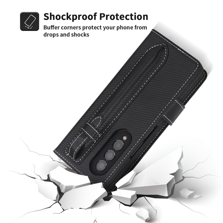 For Samsung Galaxy Z Fold3 5G 2 in 1 Split Folding Leather Phone Case(Twill Black) - Galaxy Phone Cases by buy2fix | Online Shopping UK | buy2fix