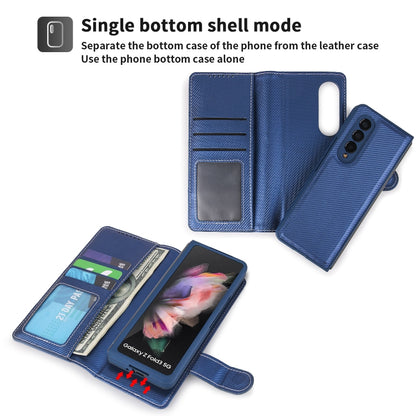 For Samsung Galaxy Z Fold3 5G 2 in 1 Split Folding Leather Phone Case(Twill Royal Blue) - Galaxy Phone Cases by buy2fix | Online Shopping UK | buy2fix