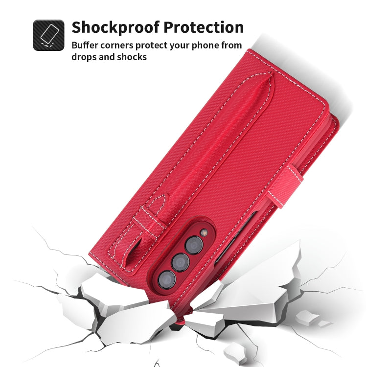 For Samsung Galaxy Z Fold3 5G 2 in 1 Split Folding Leather Phone Case(Twill Red) - Galaxy Phone Cases by buy2fix | Online Shopping UK | buy2fix