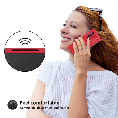 For Samsung Galaxy Z Fold3 5G Top Layer Leather Back Cover Folding Leather Phone Case(Red) - Galaxy Phone Cases by buy2fix | Online Shopping UK | buy2fix