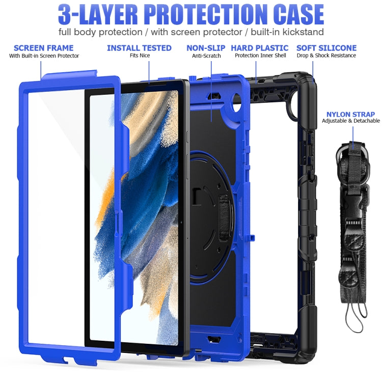 For Samsung Galaxy Tab A8 10.5 2021 X200 / X205 Silicone + PC Tablet Case(Blue + Black) - Other Galaxy Tab PC by buy2fix | Online Shopping UK | buy2fix