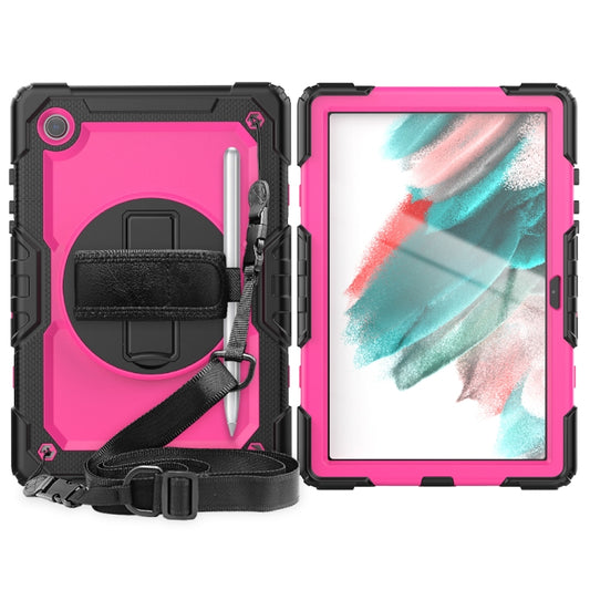 For Samsung Galaxy Tab A8 10.5 2021 X200 / X205 Silicone + PC Tablet Case(Rose Red + Black) - Other Galaxy Tab PC by buy2fix | Online Shopping UK | buy2fix