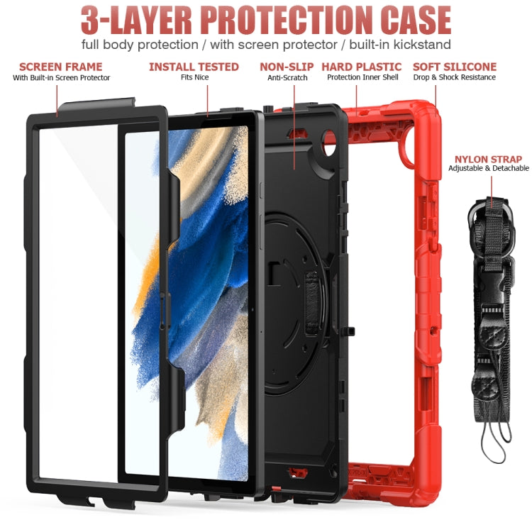 For Samsung Galaxy Tab A8 10.5 2021 X200 / X205 Silicone + PC Tablet Case(Black + Red) - Other Galaxy Tab PC by buy2fix | Online Shopping UK | buy2fix