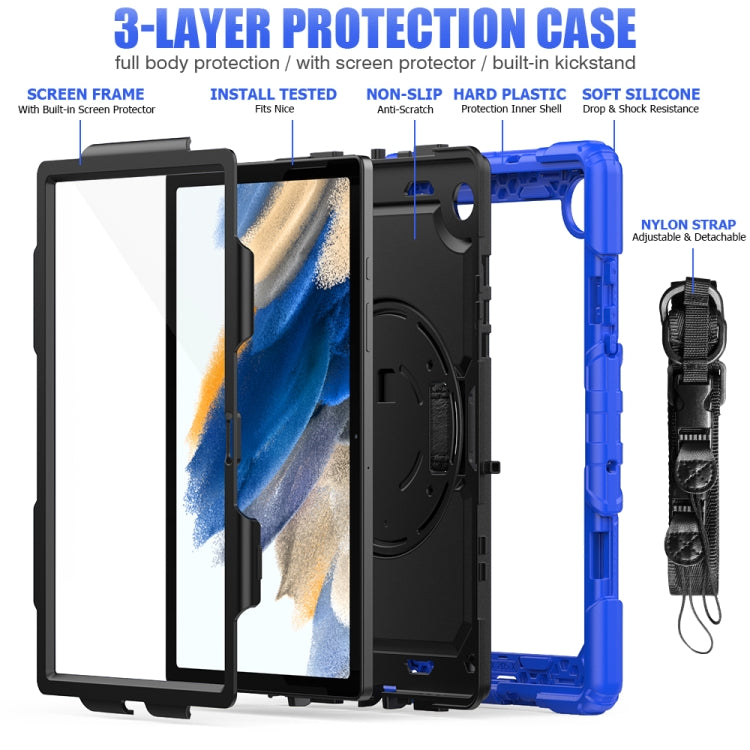 For Samsung Galaxy Tab A8 10.5 2021 X200 / X205 Silicone + PC Tablet Case(Black + Blue) - Other Galaxy Tab PC by buy2fix | Online Shopping UK | buy2fix