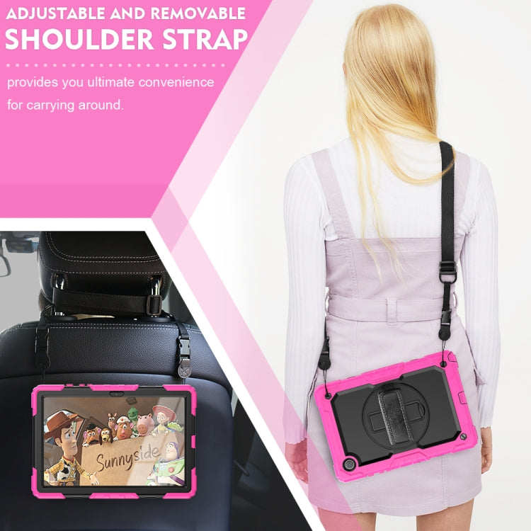 For Samsung Galaxy Tab A8 10.5 2021 X200 / X205 Silicone + PC Tablet Case(Black + Rose Red) - Other Galaxy Tab PC by buy2fix | Online Shopping UK | buy2fix