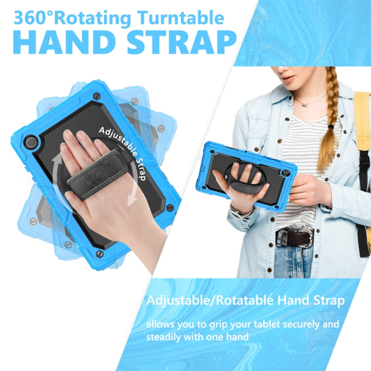 For Samsung Galaxy Tab A8 10.5 2021 X200 / X205 Silicone + PC Tablet Case(Black + Light Blue) - Other Galaxy Tab PC by buy2fix | Online Shopping UK | buy2fix