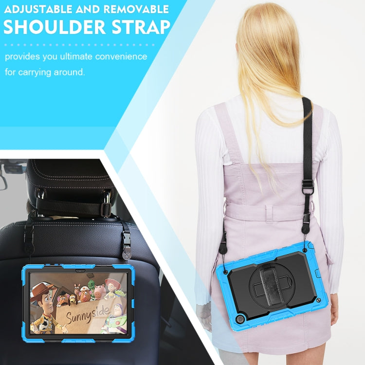 For Samsung Galaxy Tab A8 10.5 2021 X200 / X205 Silicone + PC Tablet Case(Black + Light Blue) - Other Galaxy Tab PC by buy2fix | Online Shopping UK | buy2fix