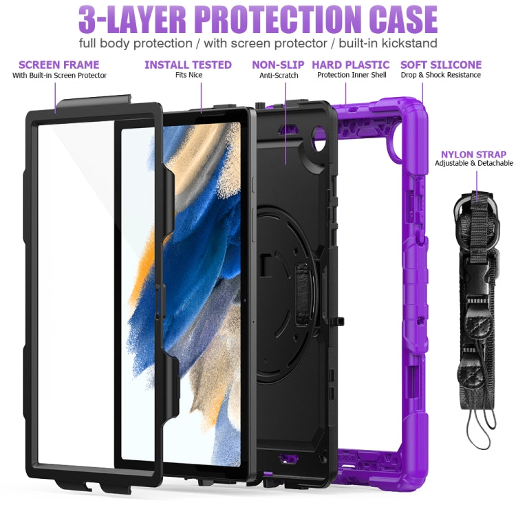 For Samsung Galaxy Tab A8 10.5 2021 X200 / X205 Silicone + PC Tablet Case(Black + Purple) - Other Galaxy Tab PC by buy2fix | Online Shopping UK | buy2fix
