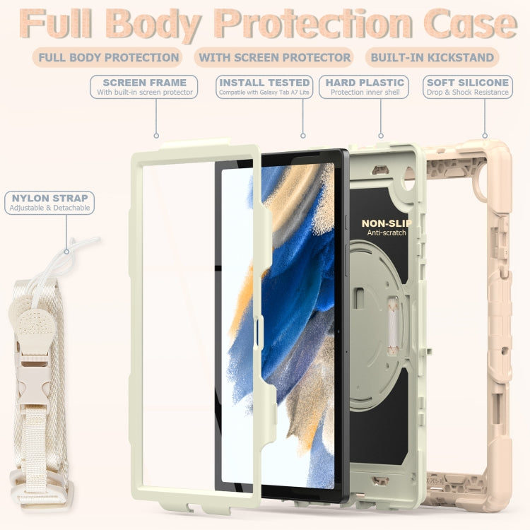 For Samsung Galaxy Tab A8 10.5 2021 X200 / X205 Silicone + PC Tablet Case(Beige + Rose Gold) - Other Galaxy Tab PC by buy2fix | Online Shopping UK | buy2fix