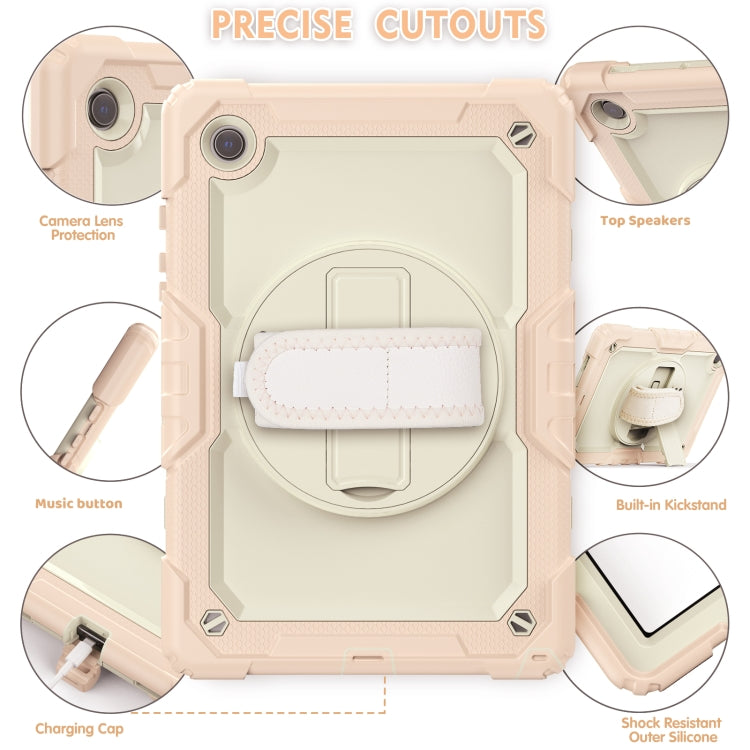 For Samsung Galaxy Tab A8 10.5 2021 X200 / X205 Silicone + PC Tablet Case(Beige + Rose Gold) - Other Galaxy Tab PC by buy2fix | Online Shopping UK | buy2fix