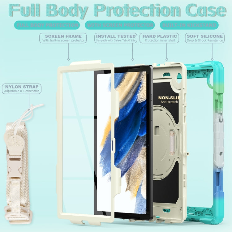 For Samsung Galaxy Tab A8 10.5 2021 X200 / X205 Silicone + PC Tablet Case(Beige + Camouflage Blue) - Other Galaxy Tab PC by buy2fix | Online Shopping UK | buy2fix