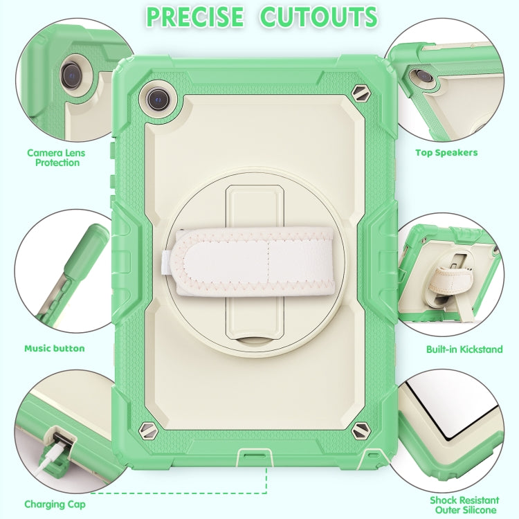For Samsung Galaxy Tab A8 10.5 2021 X200 / X205 Silicone + PC Tablet Case(Beige + Light Green) - Other Galaxy Tab PC by buy2fix | Online Shopping UK | buy2fix