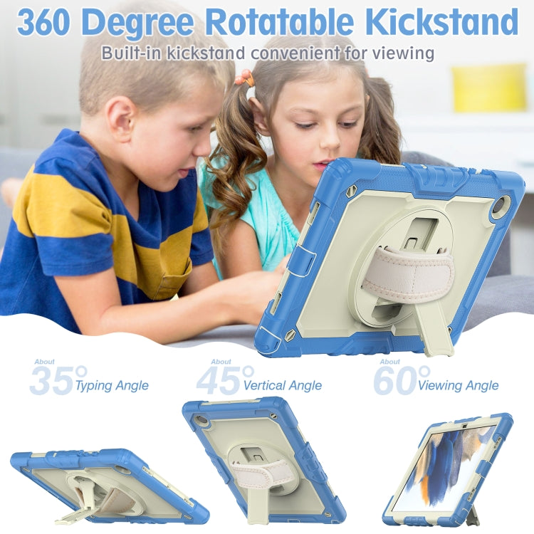 For Samsung Galaxy Tab A8 10.5 2021 X200 / X205 Silicone + PC Tablet Case(Beige + Cyan) - Other Galaxy Tab PC by buy2fix | Online Shopping UK | buy2fix