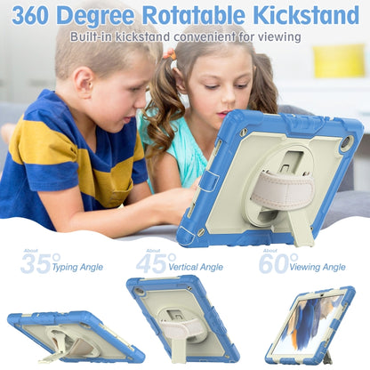 For Samsung Galaxy Tab A8 10.5 2021 X200 / X205 Silicone + PC Tablet Case(Beige + Cyan) - Other Galaxy Tab PC by buy2fix | Online Shopping UK | buy2fix