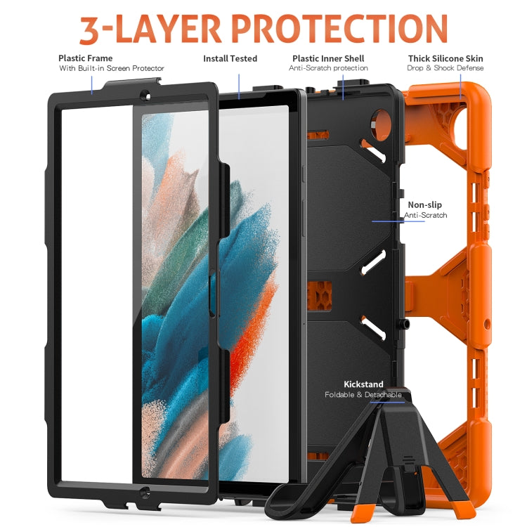 For Samsung Galaxy Tab A8 10.5 2021 X200 / X205 Colorful Silicon + PC Tablet Case(Orange) - Other Galaxy Tab PC by buy2fix | Online Shopping UK | buy2fix