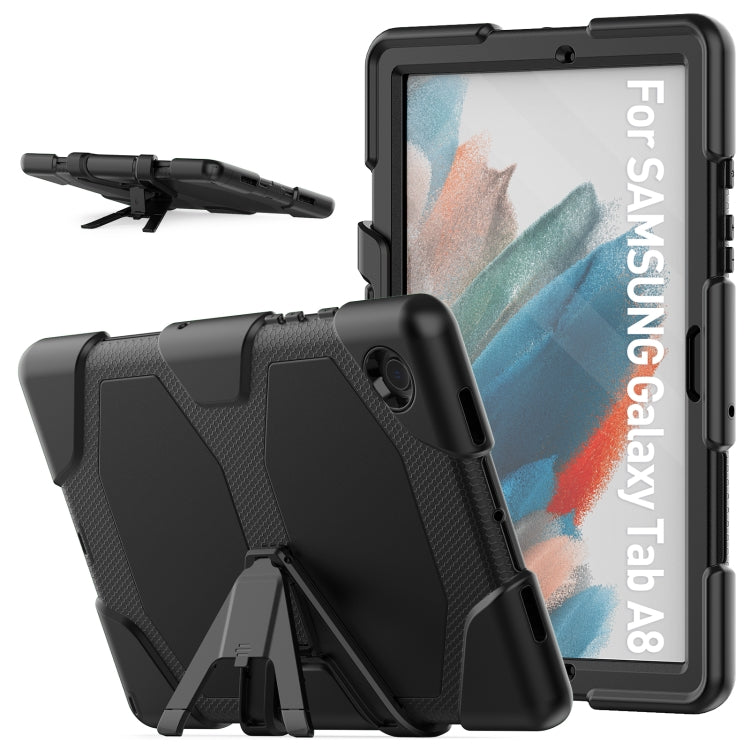 For Samsung Galaxy Tab A8 10.5 2021 X200 / X205 Colorful Silicon + PC Tablet Case(Black) - Other Galaxy Tab PC by buy2fix | Online Shopping UK | buy2fix