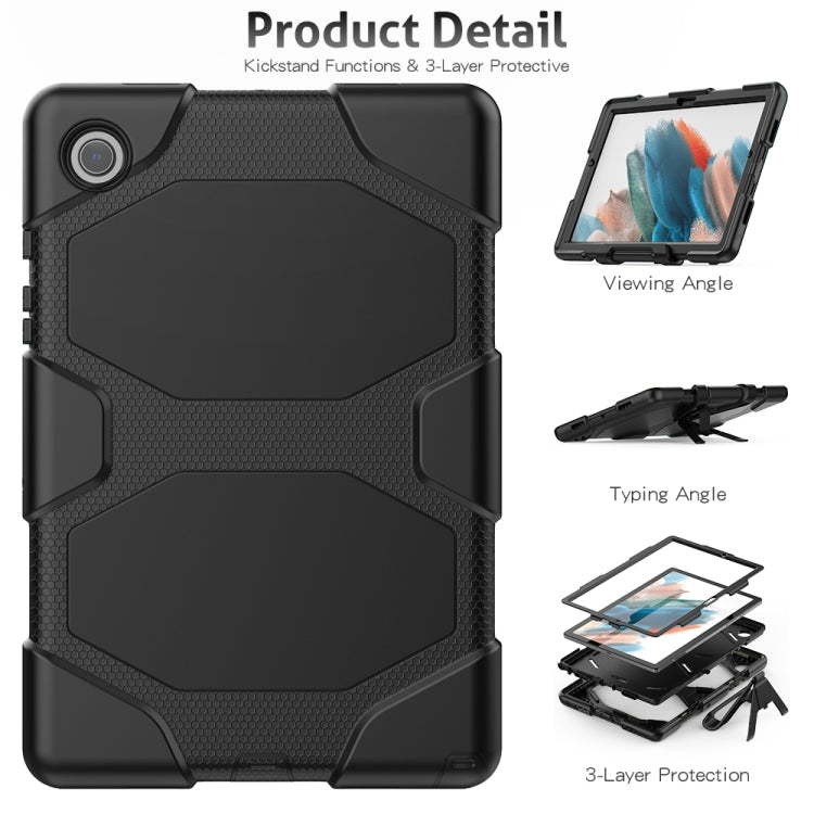 For Samsung Galaxy Tab A8 10.5 2021 X200 / X205 Colorful Silicon + PC Tablet Case(Black) - Other Galaxy Tab PC by buy2fix | Online Shopping UK | buy2fix