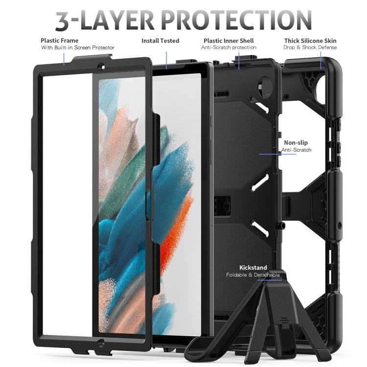 For Samsung Galaxy Tab A8 10.5 2021 X200 / X205 Colorful Silicon + PC Tablet Case(Black) - Other Galaxy Tab PC by buy2fix | Online Shopping UK | buy2fix