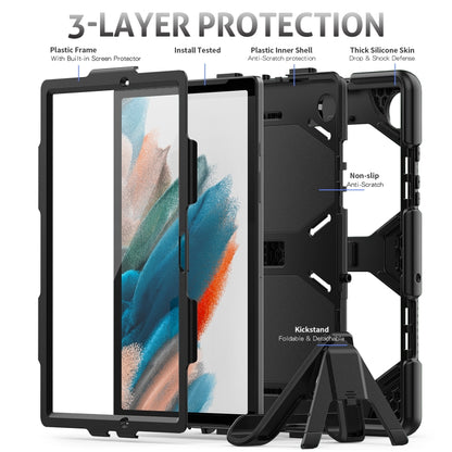 For Samsung Galaxy Tab A8 10.5 2021 X200 / X205 Colorful Silicon + PC Tablet Case(Black) - Other Galaxy Tab PC by buy2fix | Online Shopping UK | buy2fix