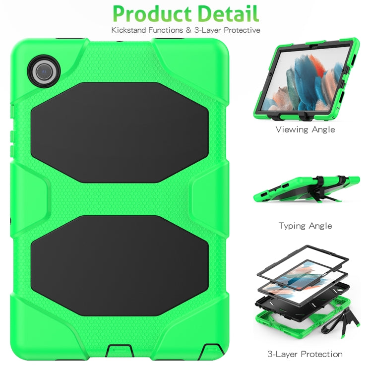 For Samsung Galaxy Tab A8 10.5 2021 X200 / X205 Colorful Silicon + PC Tablet Case(Green) - Other Galaxy Tab PC by buy2fix | Online Shopping UK | buy2fix